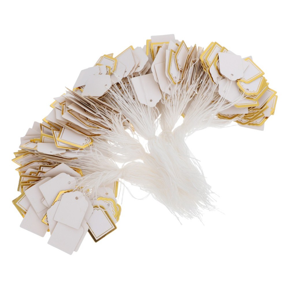 500 PCS Sector Price Tag Stocking Tags Present with String Merchandise