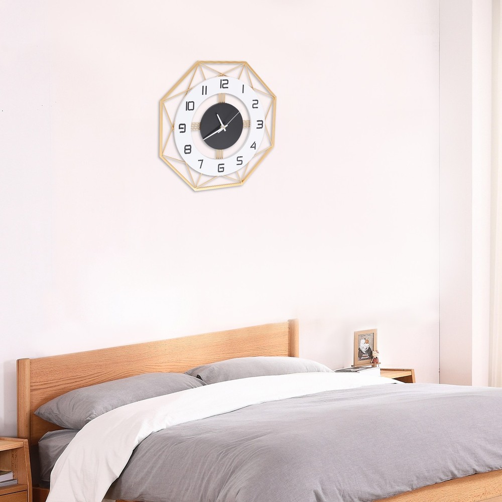 Modern Wall Clock - Silent Battery Powered Analog , Easy Mount