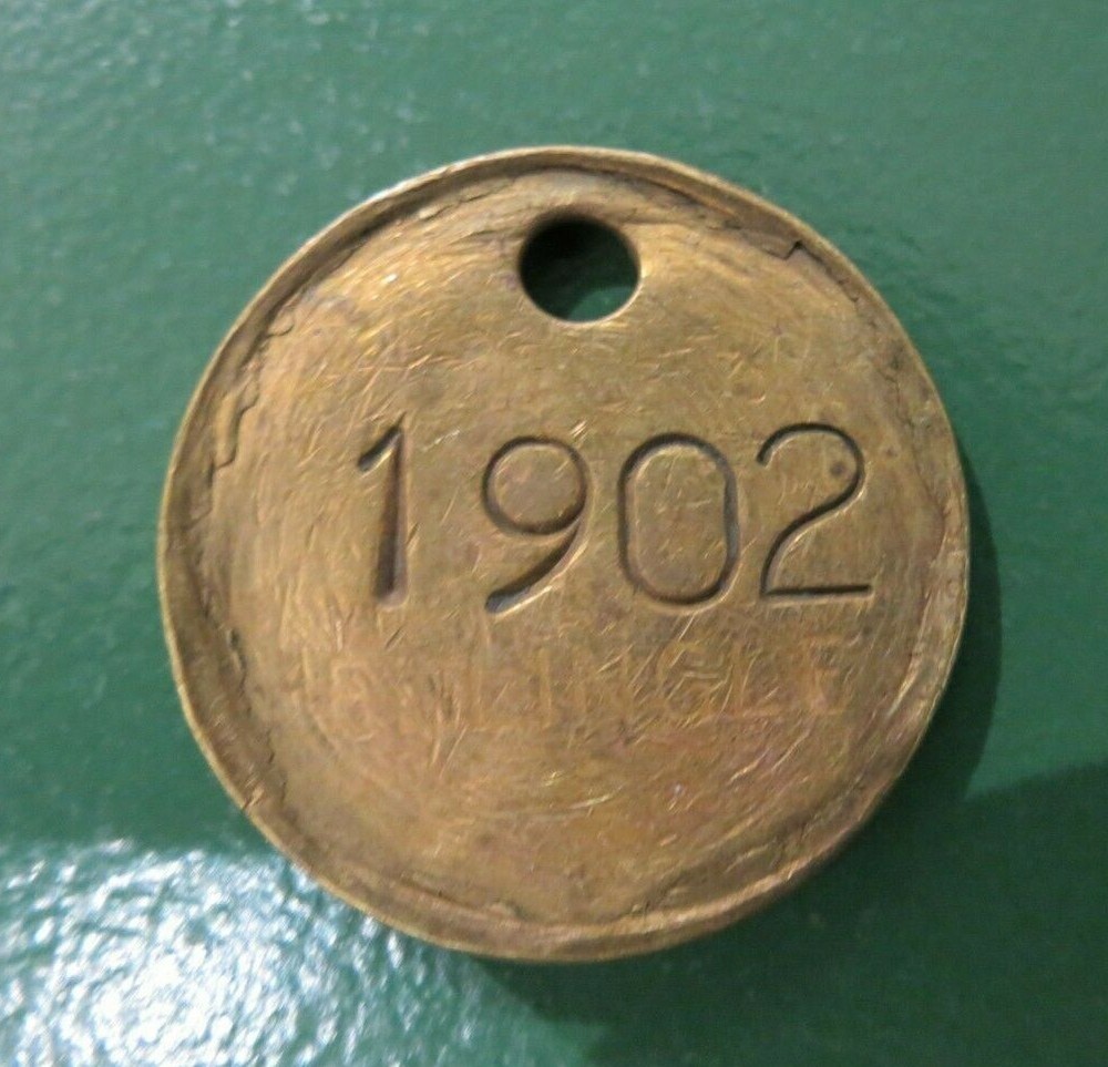 Colliery Pit Check Tally - marked Kellingley 1902