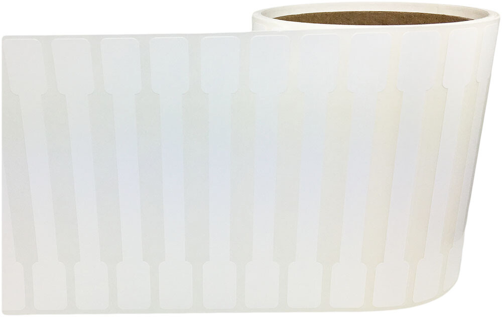 Blank Tamper Evident Labels | 4" x 0.5" Rectangle Special Shape | 500 on a Roll