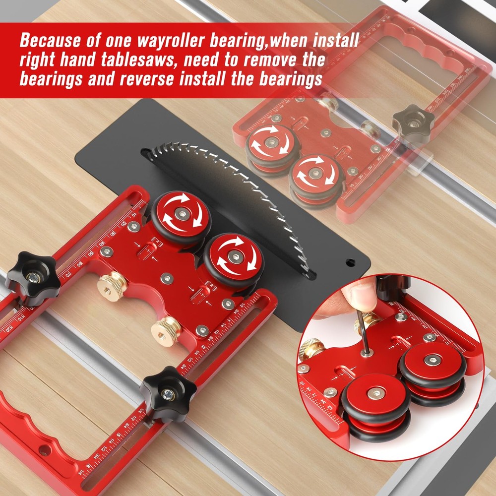 Thin Rip Jig & Feather Boards Combo for Table Saws - Router Table Accessories...