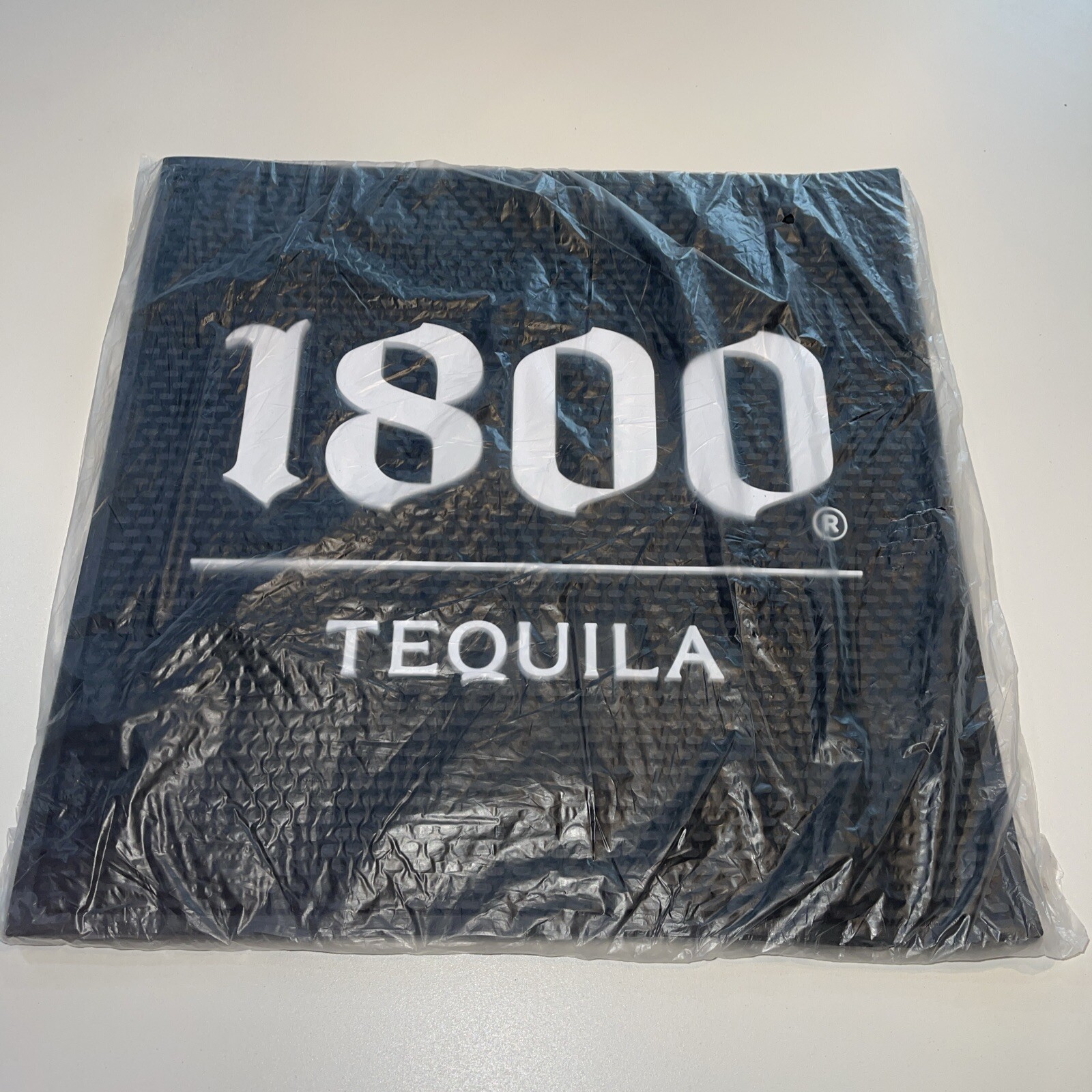 1800 Tequila 15" x 15" Black Rubber Bar Spill Server Mat NEW for MAN CAVE Brew