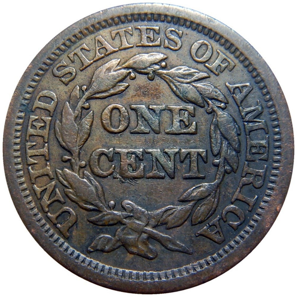 Large cent/penny 1847/7 repunched date Newcomb 2