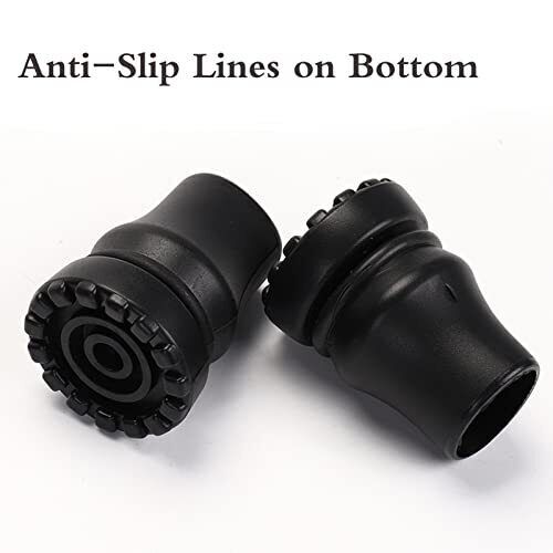 4-Pack Rubber Cane Tips 3/4 Inch Heavy Duty Walking Cane Tips Black Sturdy