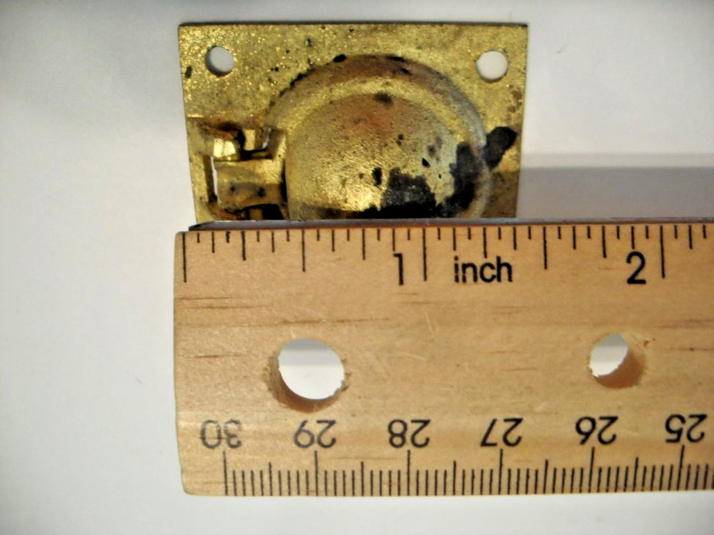 Vintage Solid Brass Flush Mount Ring Pull 1.5 x 1.5/8"