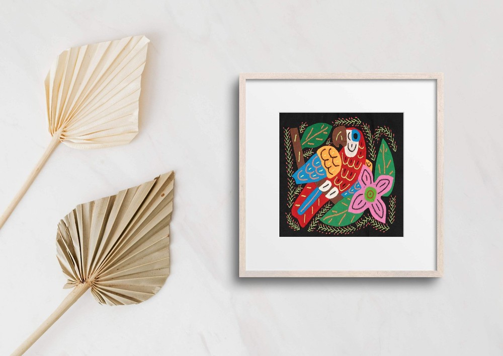 Multicolor Bird Red And Blue Molita