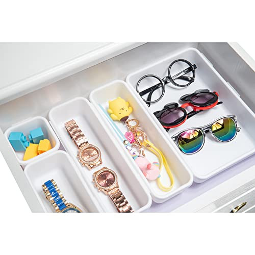 Interlocking Desk Drawer Organizer Separators for Kitchen, Bathroom, Makeup,