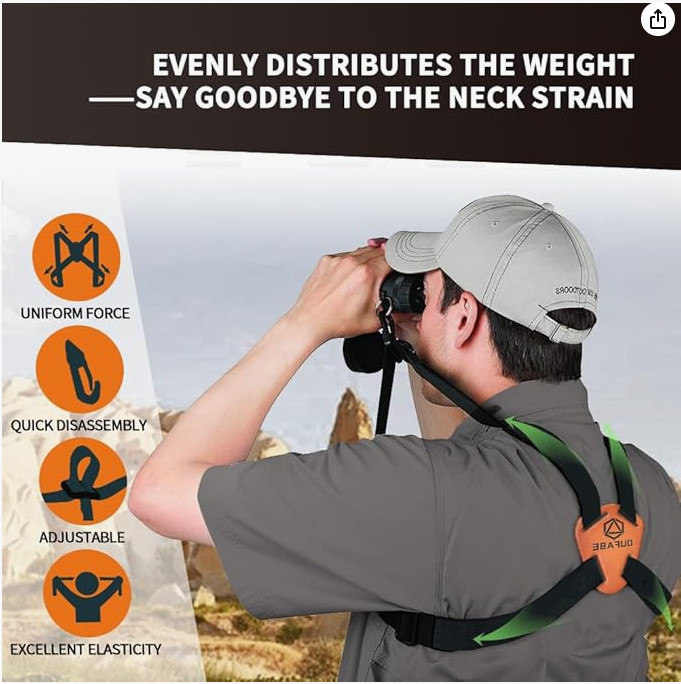 Binocular Harness Chest Strap Comfort Holder for Binoculars Rangefinder