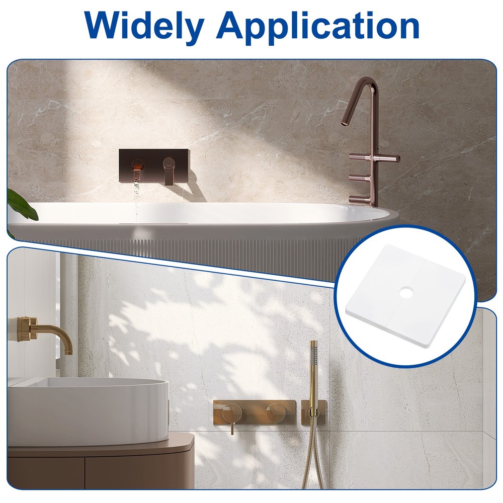 4pcs ABS Wall Mounting Plate with Split Flange Diameter 12mm White