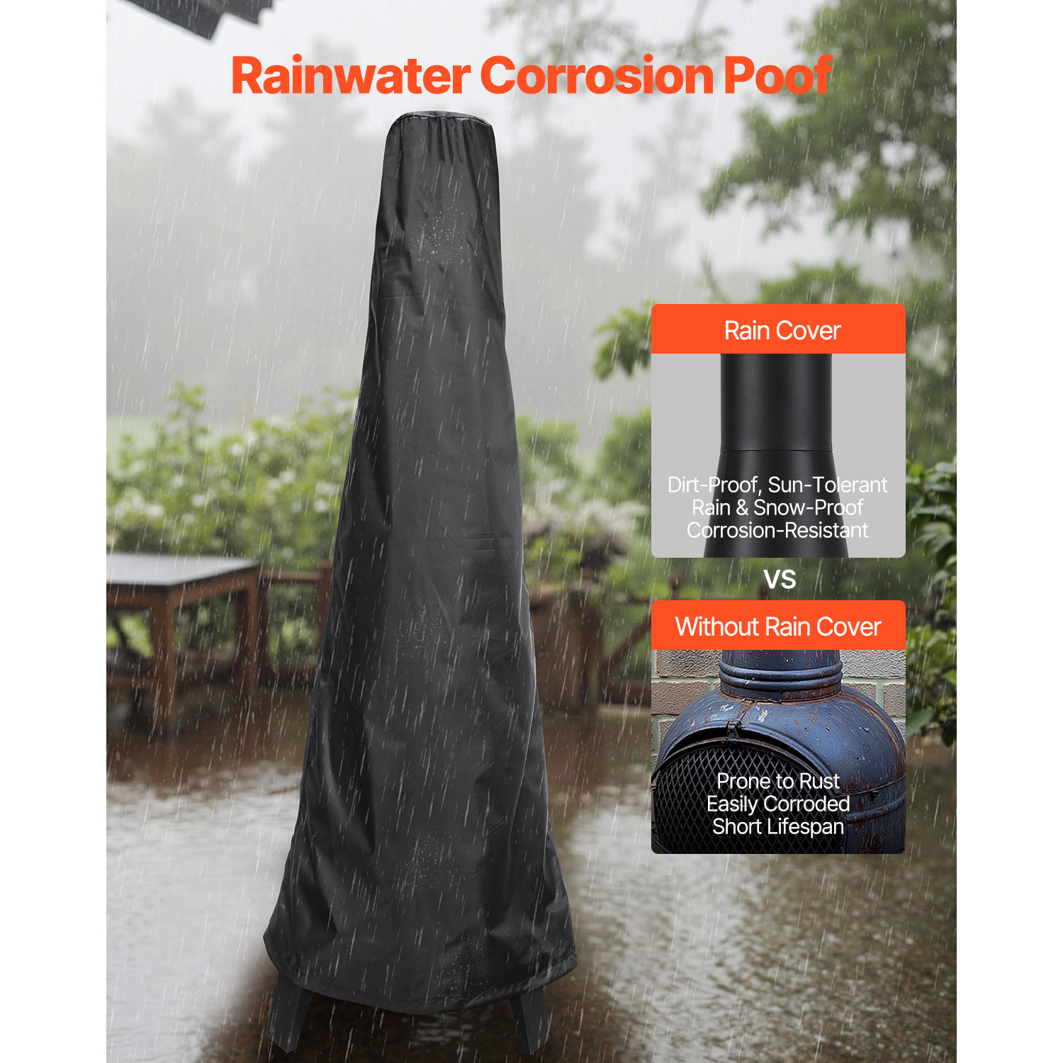 20 Inch Chiminea Outdoor Wood Burning Firepit with Grill Mesh & Chimney