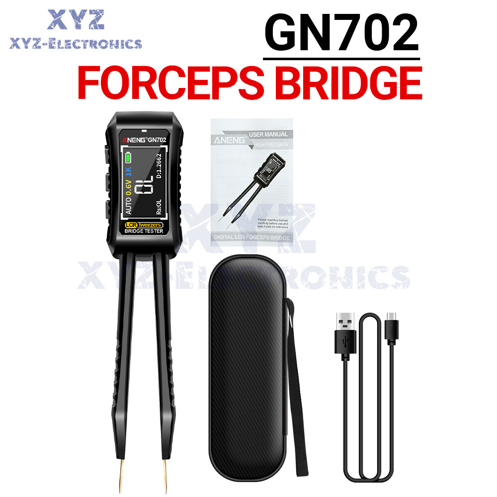 GN702 Smart Tweezer LCR Digital Bridge Meter Capacitor Inductor Component Test