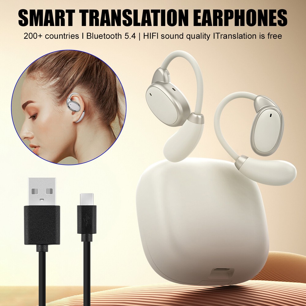 150 Language Translator Earbuds Wireless Bluetooth 5.4 Two Way Translator Device