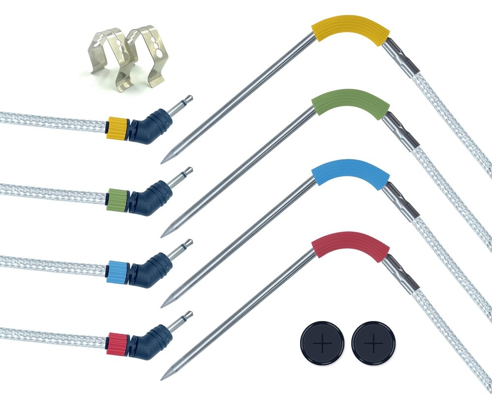 4-Pack Replacement Meat Temperature Probes for Weber Probe, iGrill & Weber Co...