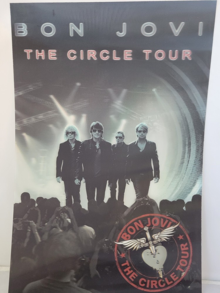 BON JOVI CIRCLE TOUR PROGRAM AND 3D POSTER SET