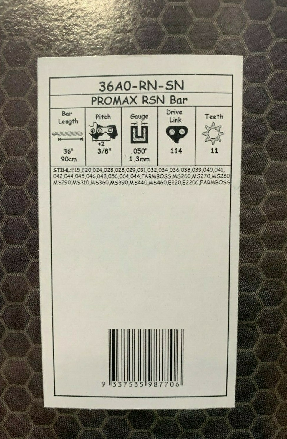 36" Guide Bar Pro 3/8-050-114DL 045 064 066 MS360 MS660 MS661 Stihl 360RNDD025