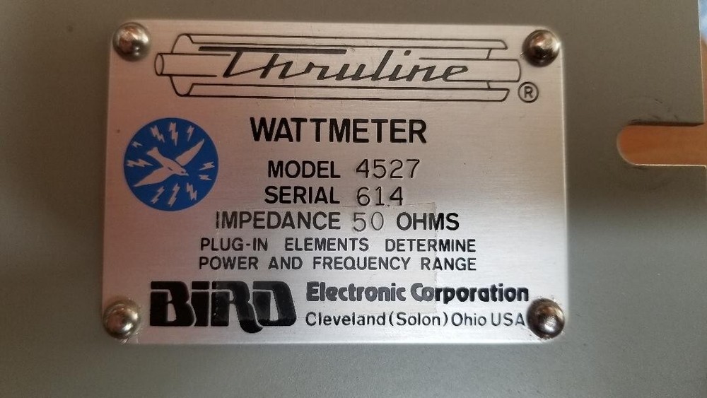 Bird 4527 Thruline rack mount dual meter Wattmeter, includes 2 elements