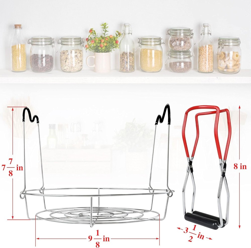 Multi-Functional Canning Rack with Expandable Features and Silicone Grips