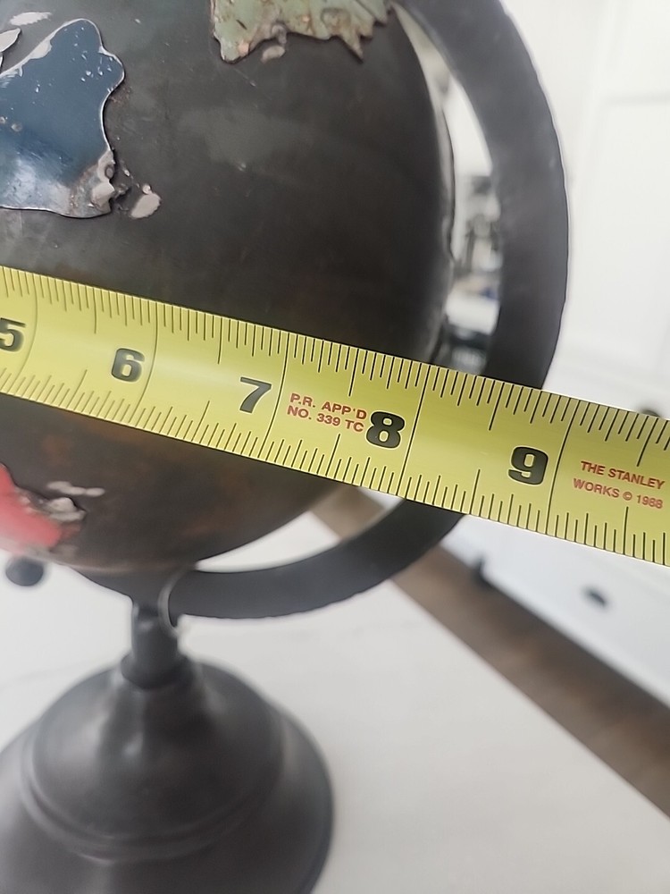 Reclaimed Metal Globe Home Decor, Small