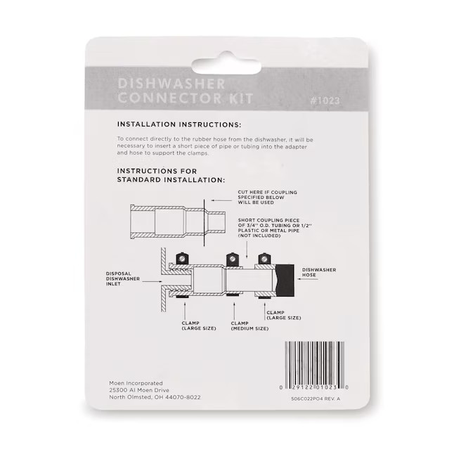 MOEN Garbage Disposal Dishwasher Connector Kit #1023