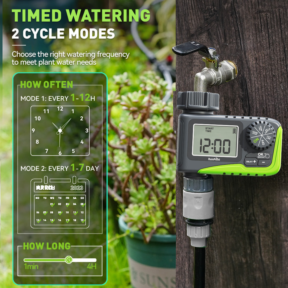 RAINPOINT Sprinkler Timer, Programmable Water Timer for Garden Hose, 1 Outlet