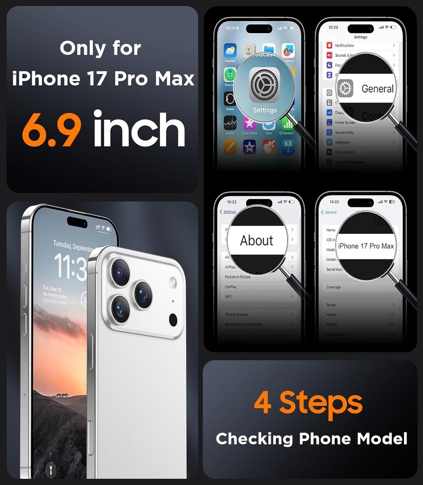 Translucent Matte Case for iPhone 17 Pro Max + 2PCS Tempered Glass Screen Protec