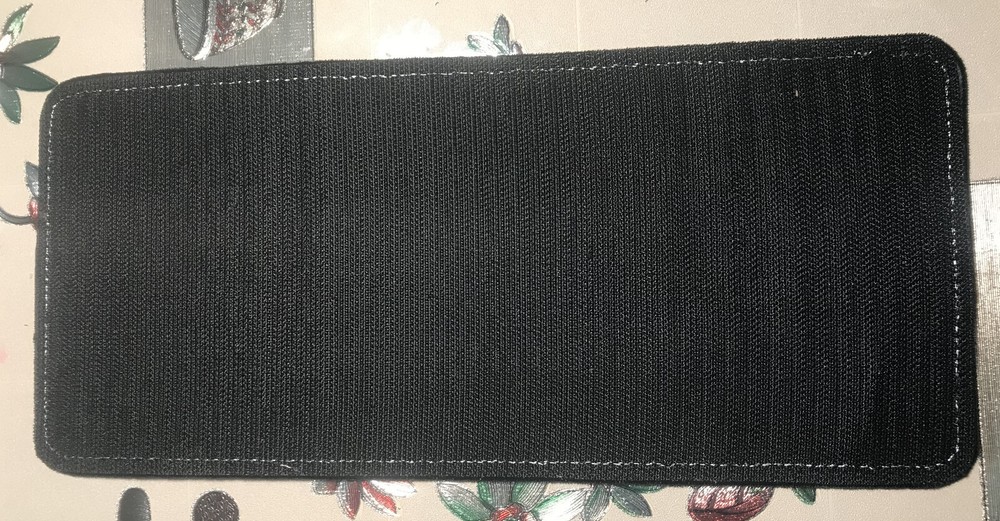 CUSTOMIZE SECURITY EMBROIDERY PATCH 4X10 & 2X5 HOOK ON BACK BLACK ON OD GREEN