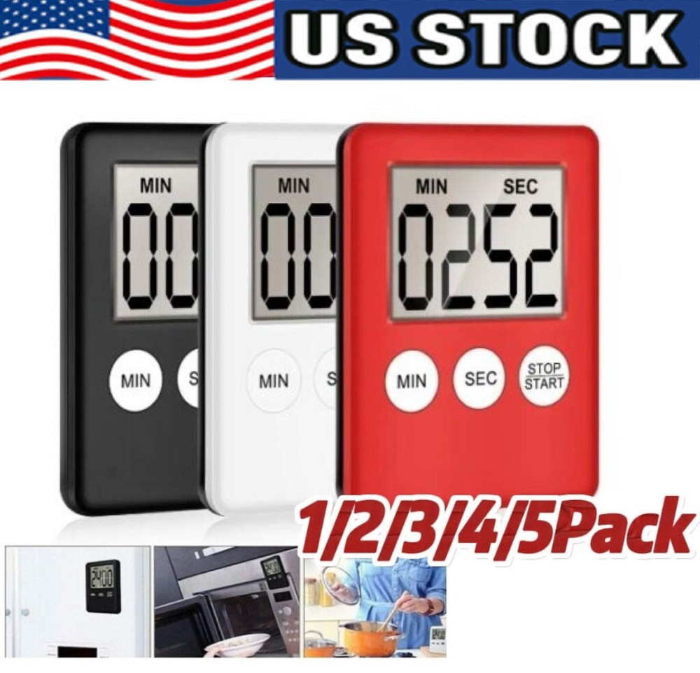 Large LCD Digital Kitchen Cooking Timer Count-Down Up Clock Loud Alarm Magnetic