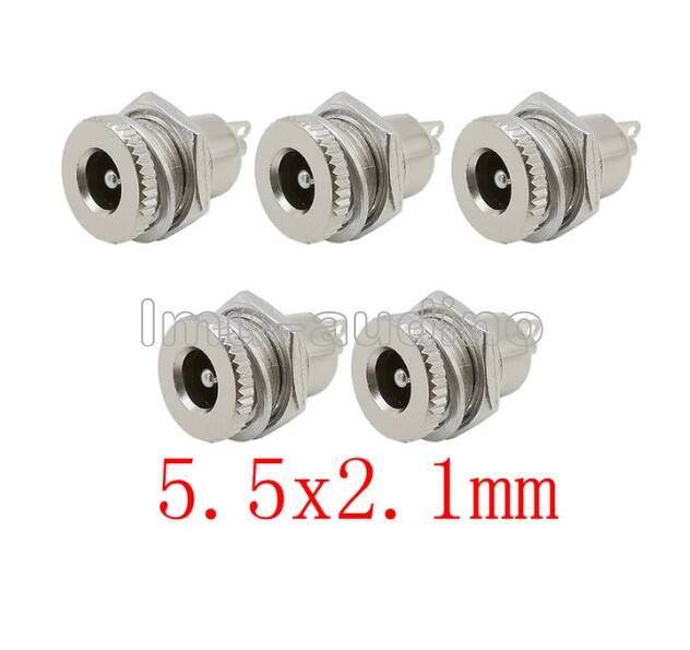 5Pcs DC099 5.5 x 2.1mm DC Power Female Socket Jack Panel Mount Connector
