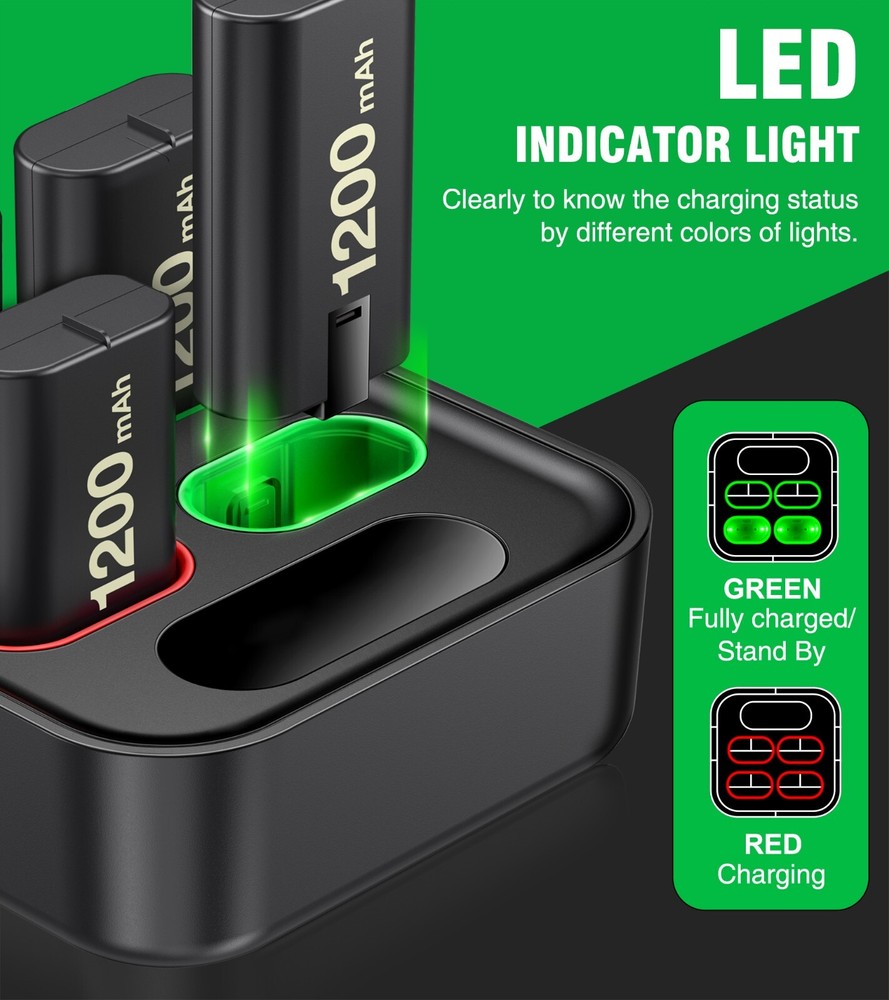 For Xbox One Series S X Controller Rechargeable Battery Pack + Charging Dock