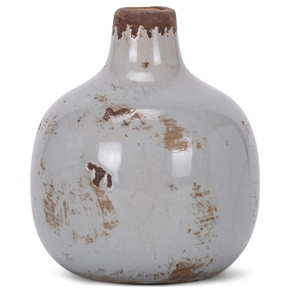 47th & Main Ceramic Vase, Mini, Round Grey
