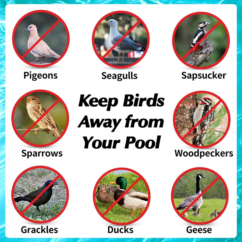 Pool Bird Deterrent Device, Floating Reflective Bird Deterrent Windmill, Keep...