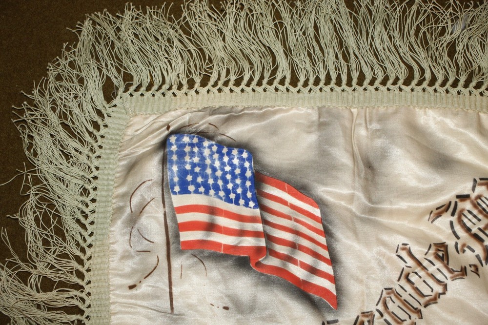 Original Pre to Early WW2 U.S. Army "Camp Meade, MD" Silk Pillow Cover, VG