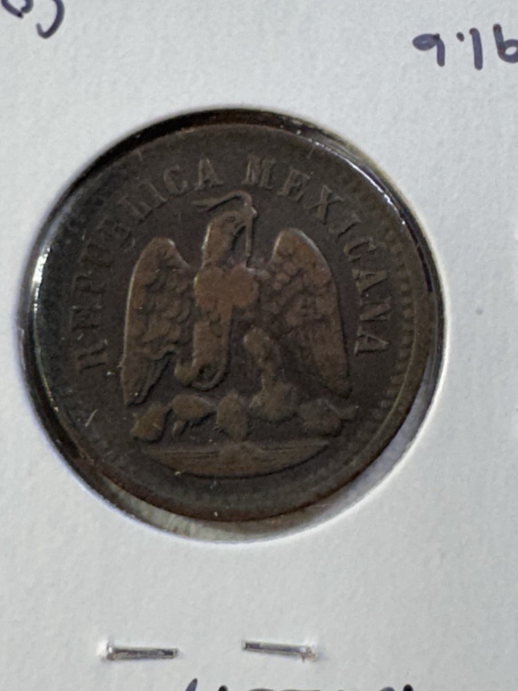 1897-Mo Mexico 1 Centavo Copper Coin