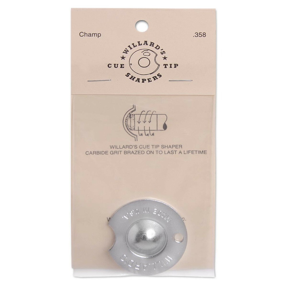 WILLARD'S Pool cue TIP SHAPER .358 inches Dime radius
