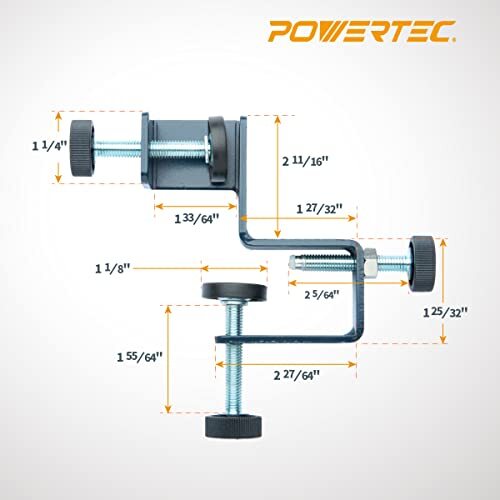 POWERTEC Drawer Front Installation Clamps for Woodworking, Assorted Styles