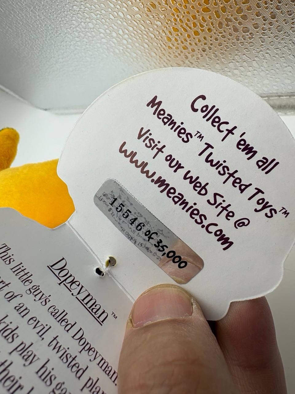 Meanies Dopeyman Twisted Toys Infamous Series 1 Plush Doll Pokemon NWT Vintage