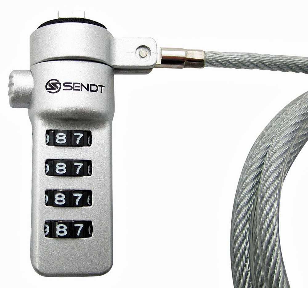 Sendt Notebook/Laptop Combination Lock Security Cable (Silver) Silver