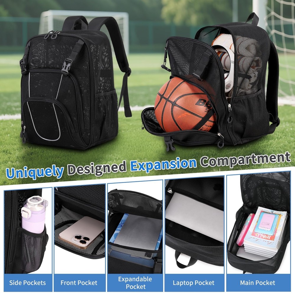Mesh Backpack Heavy Duty See Through Transparent Backpack for School Large Ca...