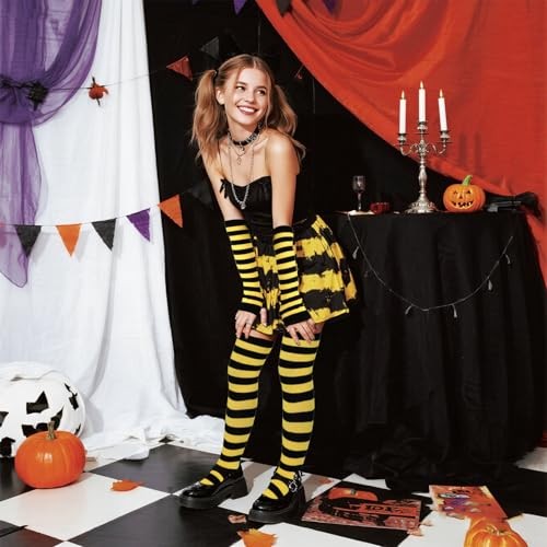 Tongcloud Arm Warmer Gloves(Wide Black and Yellow)