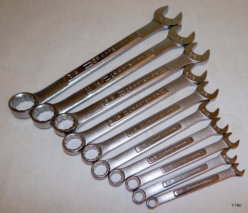 10 PCS Craftsman 12-Point SAE Combination Wrenches
