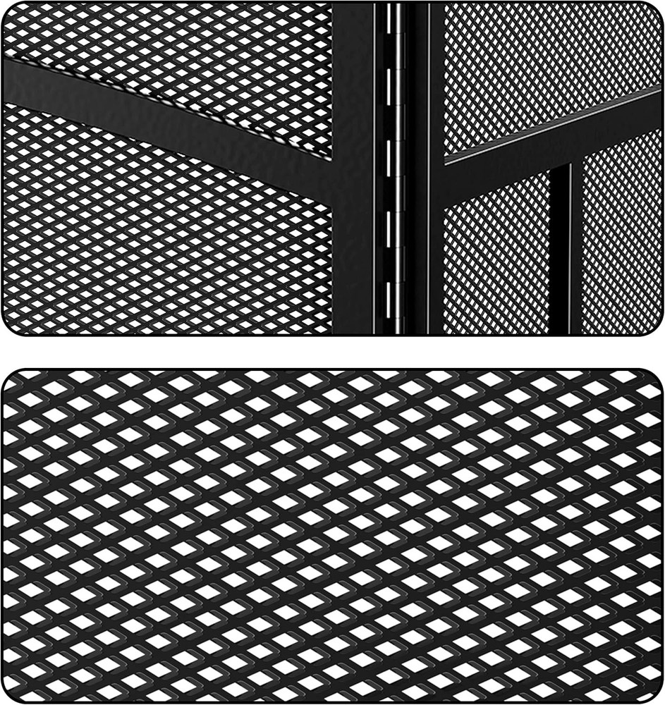 Durable Wrought Iron Fireplace Screen - 3 Panels, Foldable with Arched Top