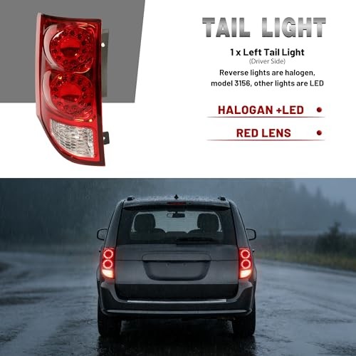 Tail Light Compatible with 2011-2020 Dodge Grand Caravan & Ram C/V Left