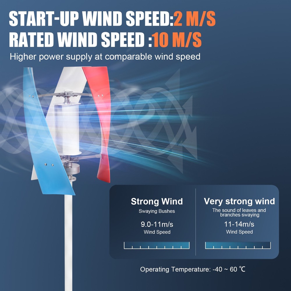 Wind Turbine 3000W 24V 3 Blade Wind Vertical Axis Generator