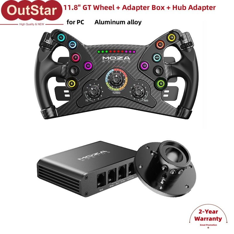 MOZA RACING KS Steering Wheel 11.8" GT Wheel + Adapter Box + Base Hub Adapter