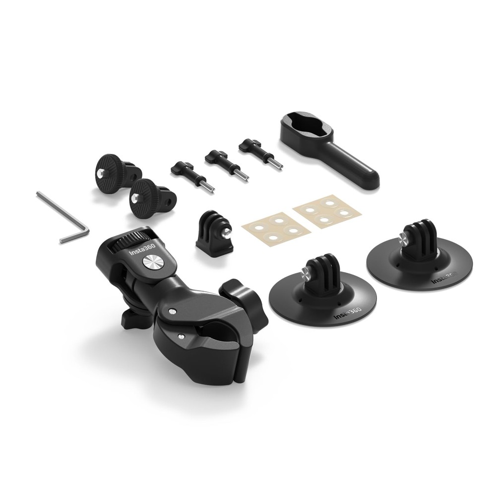 Insta360 Motorcycle Bundle, Universal Powerful Clamp and Flexible Black