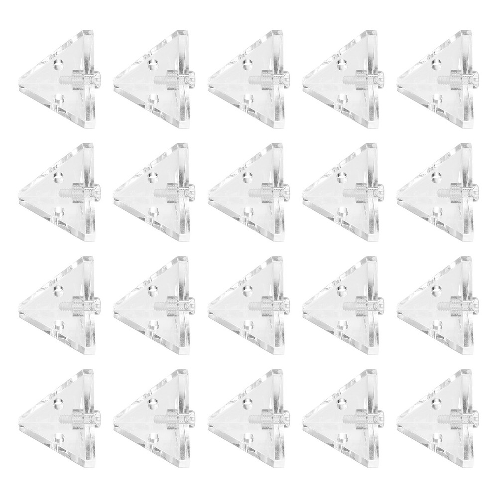 20 Pieces Acrylic Corner Brackets, Triangular Screw Connector
