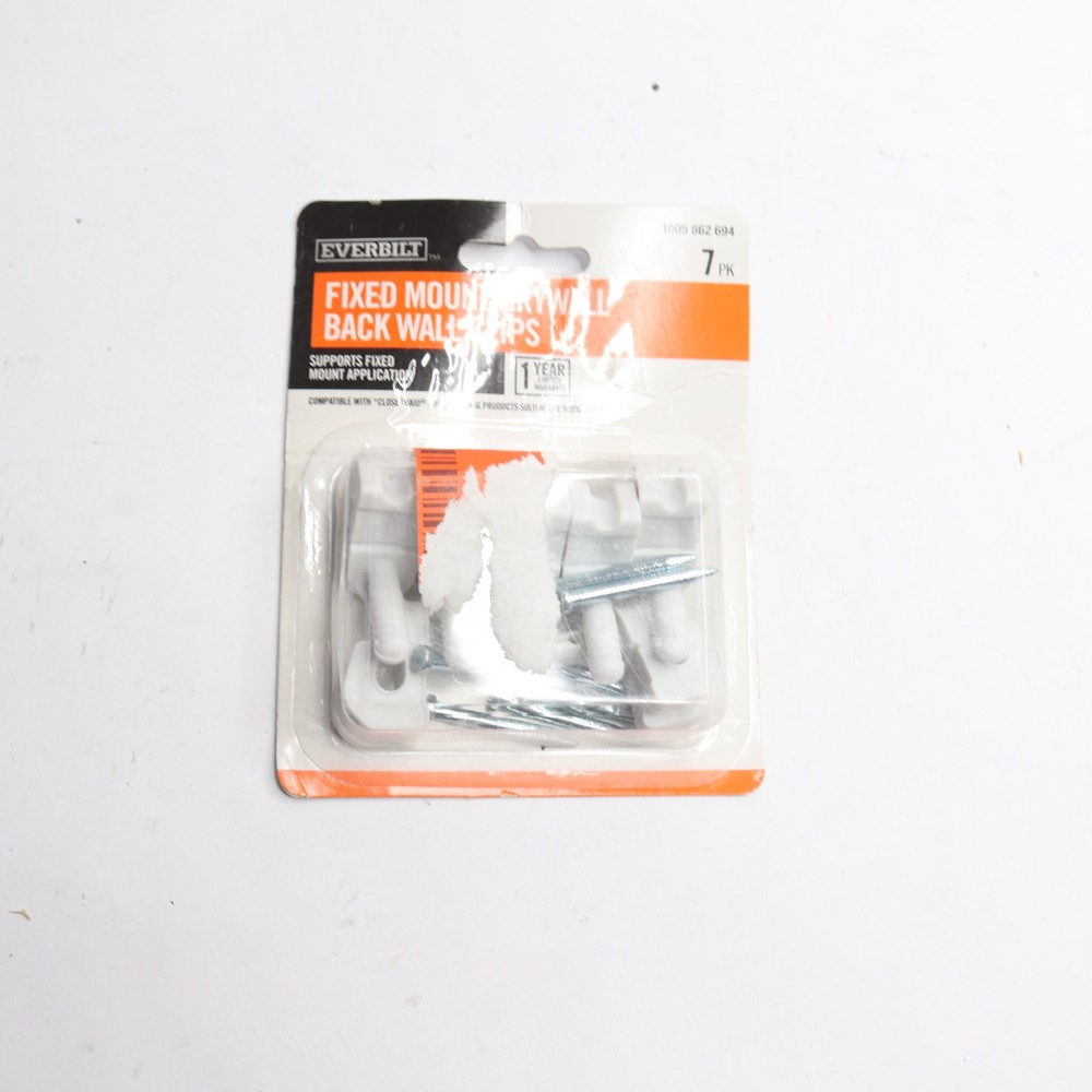 (7-Pk) Everbilt Fixed Mount Drywall Back Wall Clips 90193