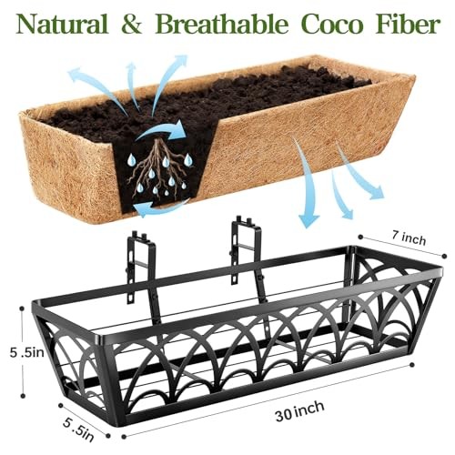 Railing Planter Box Window Boxes Planters - Pack Deck Railing Planter 30 Inch 2