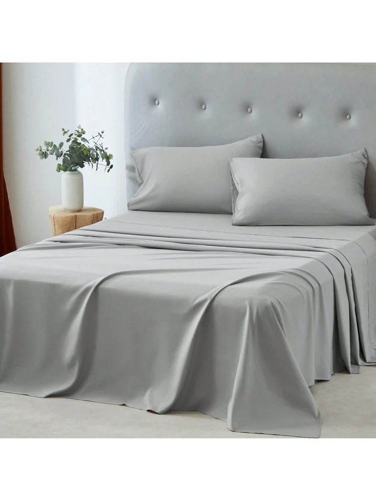 3/4 Piece Bed Sheet Soft Cooling Comfortable Breathable Bedding, Grey