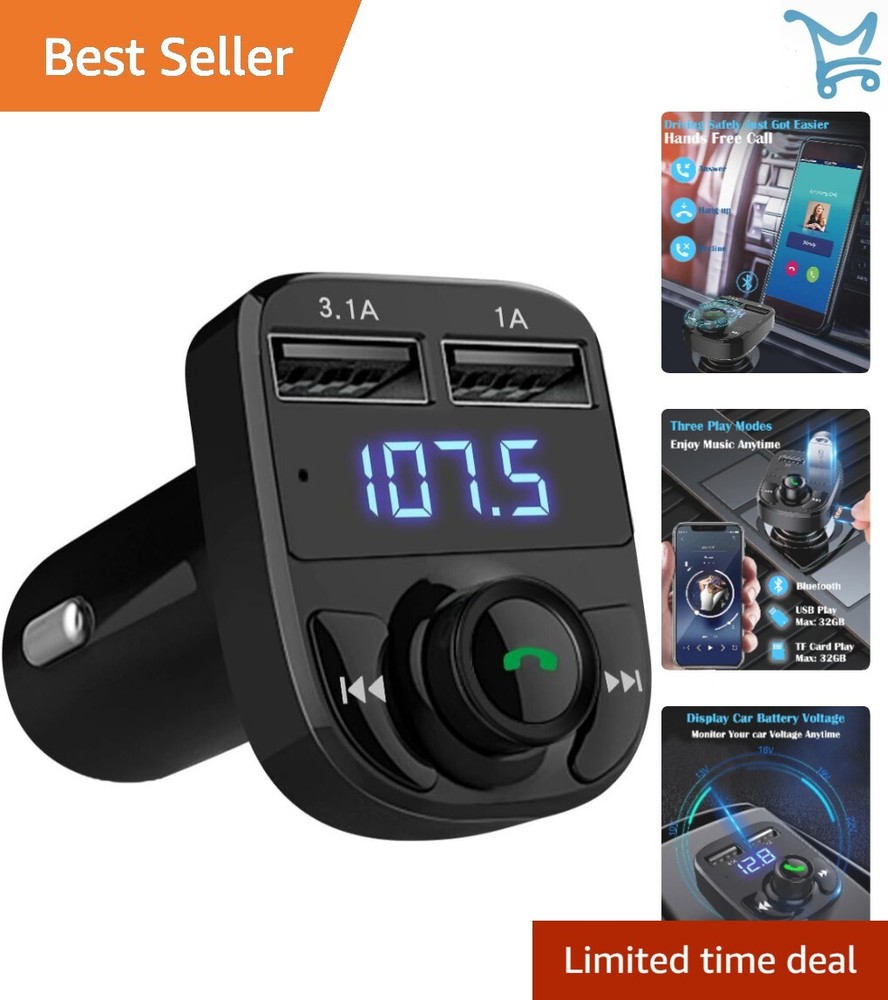 Wireless Bluetooth FM Transmitter Car Charger Dual USB Handsfree Call MP3 Audio